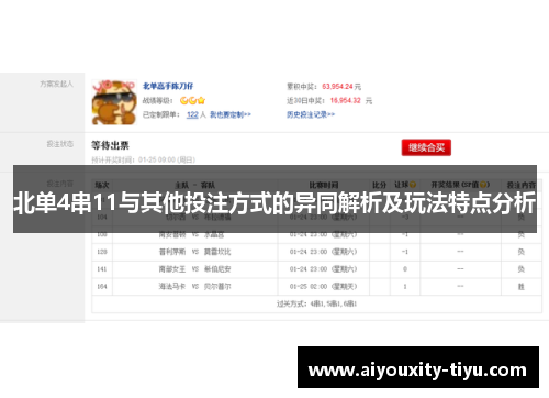 北单4串11与其他投注方式的异同解析及玩法特点分析
